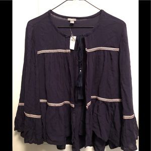 Aerie Navy Flowy Top (Size M)